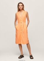 mujer vestido con cuello de solapa Pepe Jeans 44JTZ212 durazno