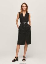 mujer vestido con cuello de solapa Pepe Jeans 44JTZ224 negro