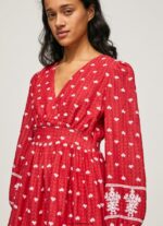 mujer vestido con detalles bordados Pepe Jeans 44JTZ216 estudio rojo - Imagen 3