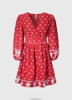 mujer vestido con detalles bordados Pepe Jeans 44JTZ216 estudio rojo - Imagen 5