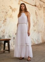 mujer vestido con detalles bordados Pepe Jeans 44JTZ219 blanco