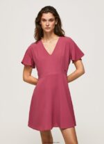 mujer vestido corto con cuello en v Pepe Jeans 44JTZ196 rubor oscuro - Imagen 2