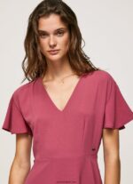 mujer vestido corto con cuello en v Pepe Jeans 44JTZ196 rubor oscuro - Imagen 3