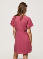 mujer vestido corto con cuello en v Pepe Jeans 44JTZ196 rubor oscuro - Imagen 4