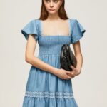 mujer vestido de mezclilla bordado Pepe Jeans 44JTZ164 azul