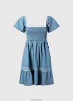 mujer vestido de mezclilla bordado Pepe Jeans 44JTZ164 azul - Imagen 5