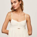 mujer vestido dobby de algodón puro Pepe Jeans 44JTZ221 blanco