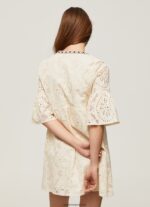 mujer vestido padma con detalles calados Pepe Jeans 44JTZ152 suero de la leche - Imagen 4