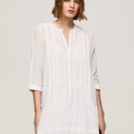mujer vestido patris con detalles calados Pepe Jeans 44JTZ148 blanco