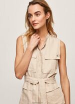 mujer vestido utilitario aura Pepe Jeans 44JTZ215 piedra - Imagen 3